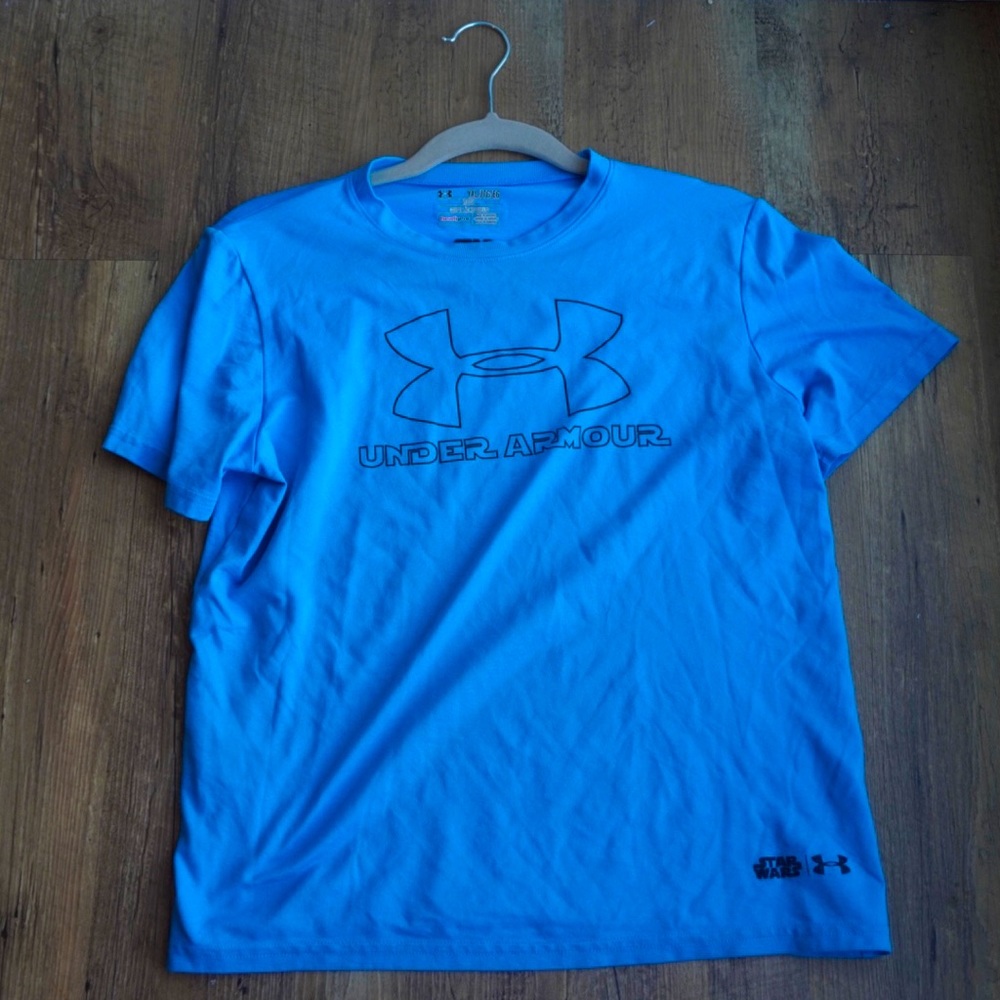 Under Armour Star Wars HeatGear Tshirt, Light Blue, Youth XL, Like new